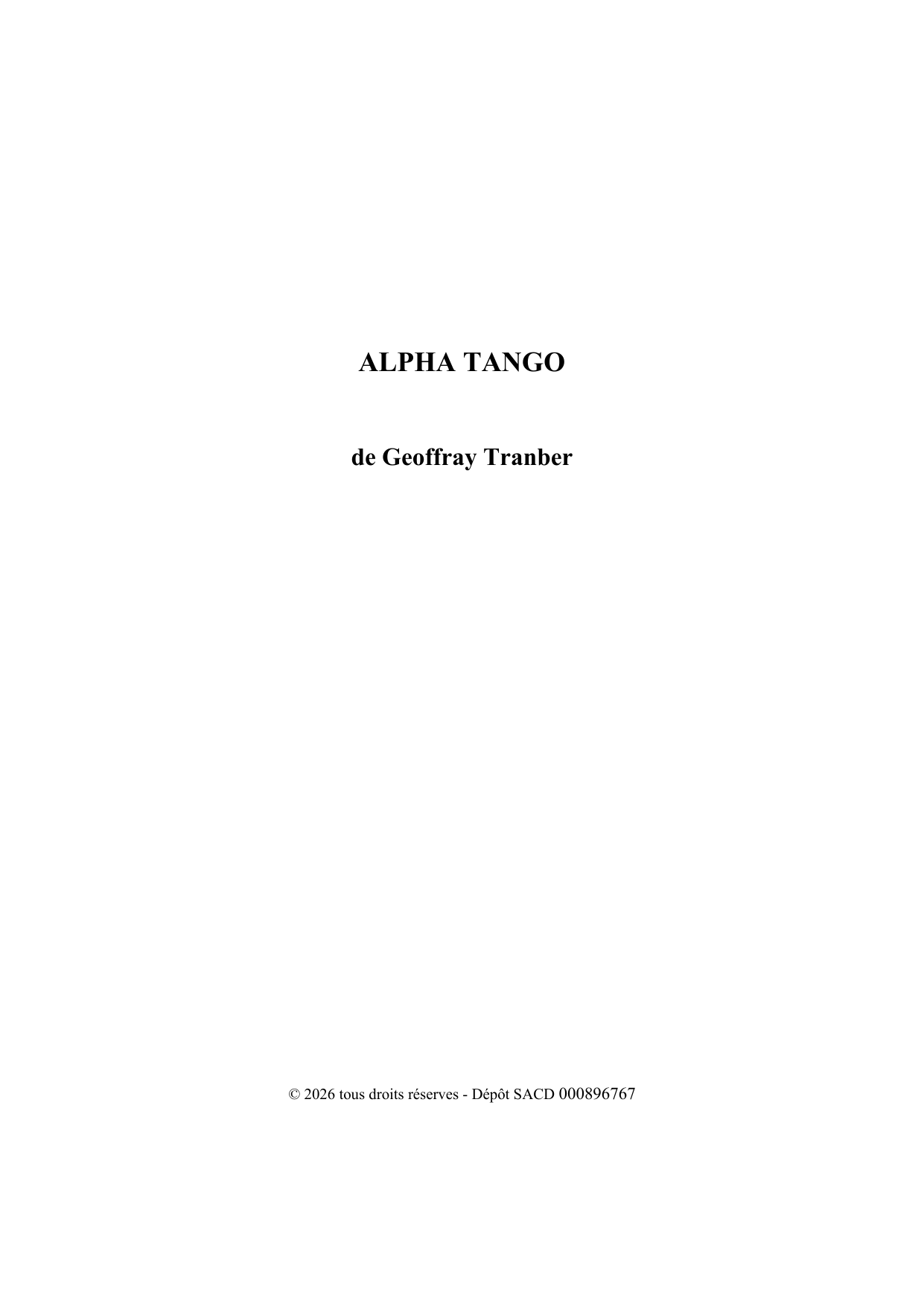 Alpha Tango - page du manuscrit 1 / 23