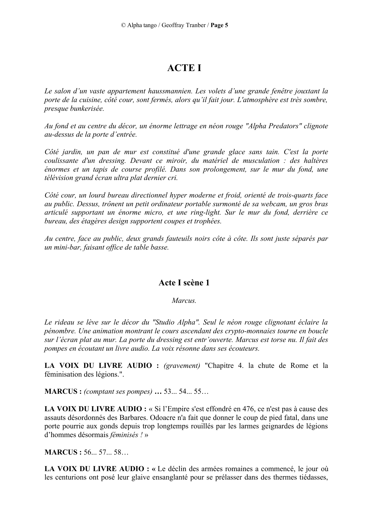 Alpha Tango - page du manuscrit 5 / 23