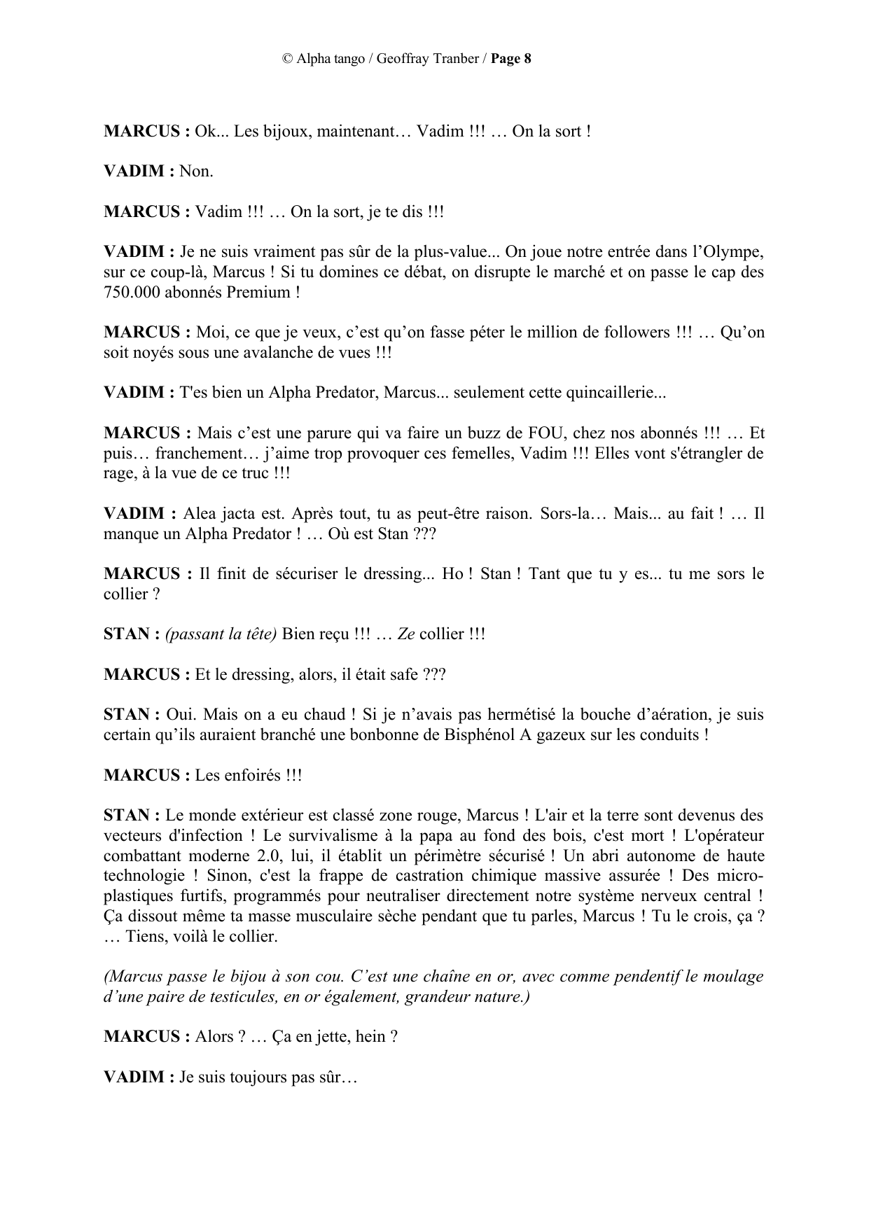 Alpha Tango - page du manuscrit 8 / 23