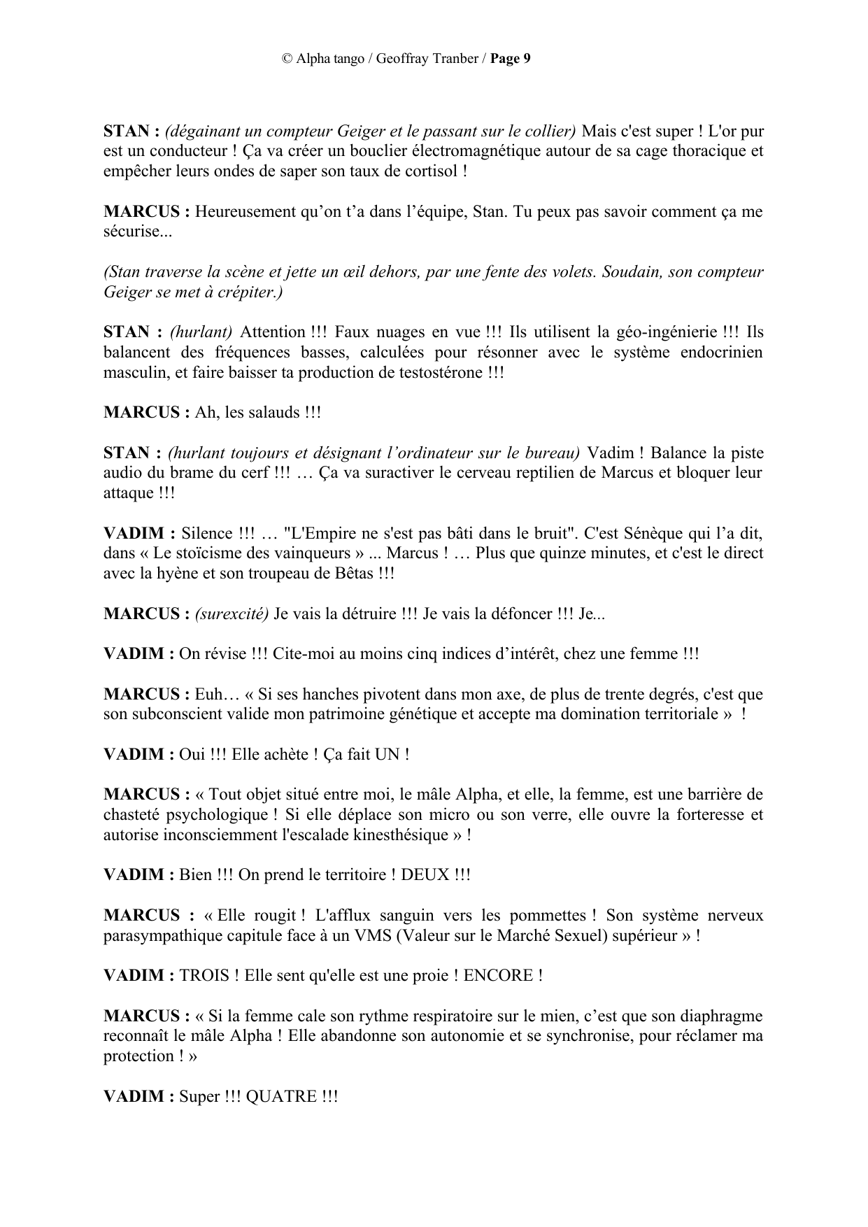 Alpha Tango - page du manuscrit 9 / 23