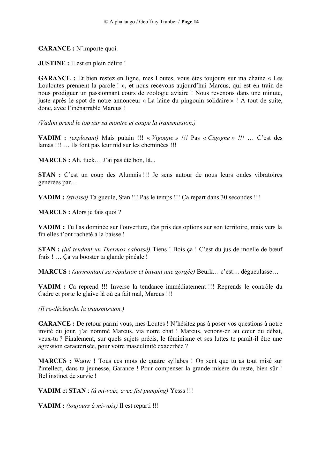 Alpha Tango - page du manuscrit 14 / 23