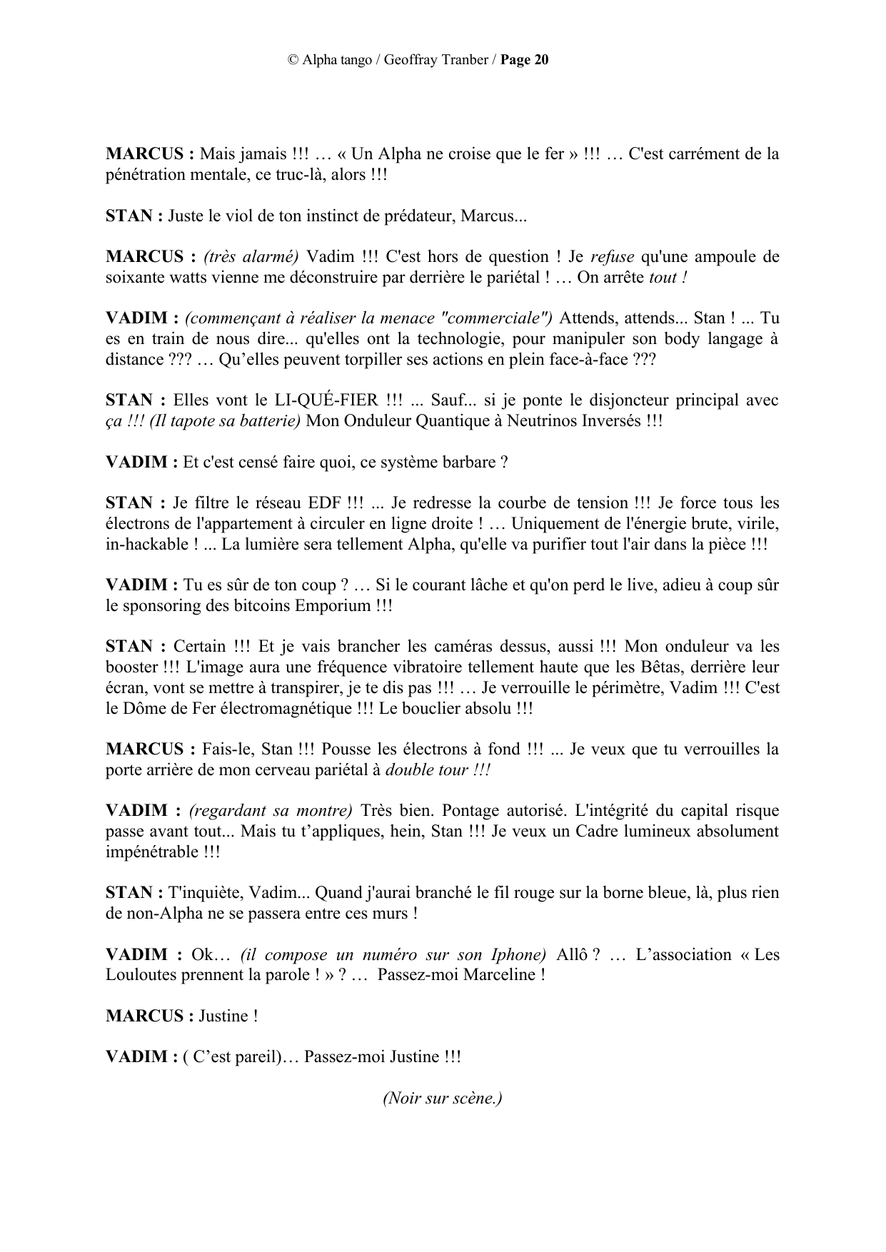 Alpha Tango - page du manuscrit 20 / 23