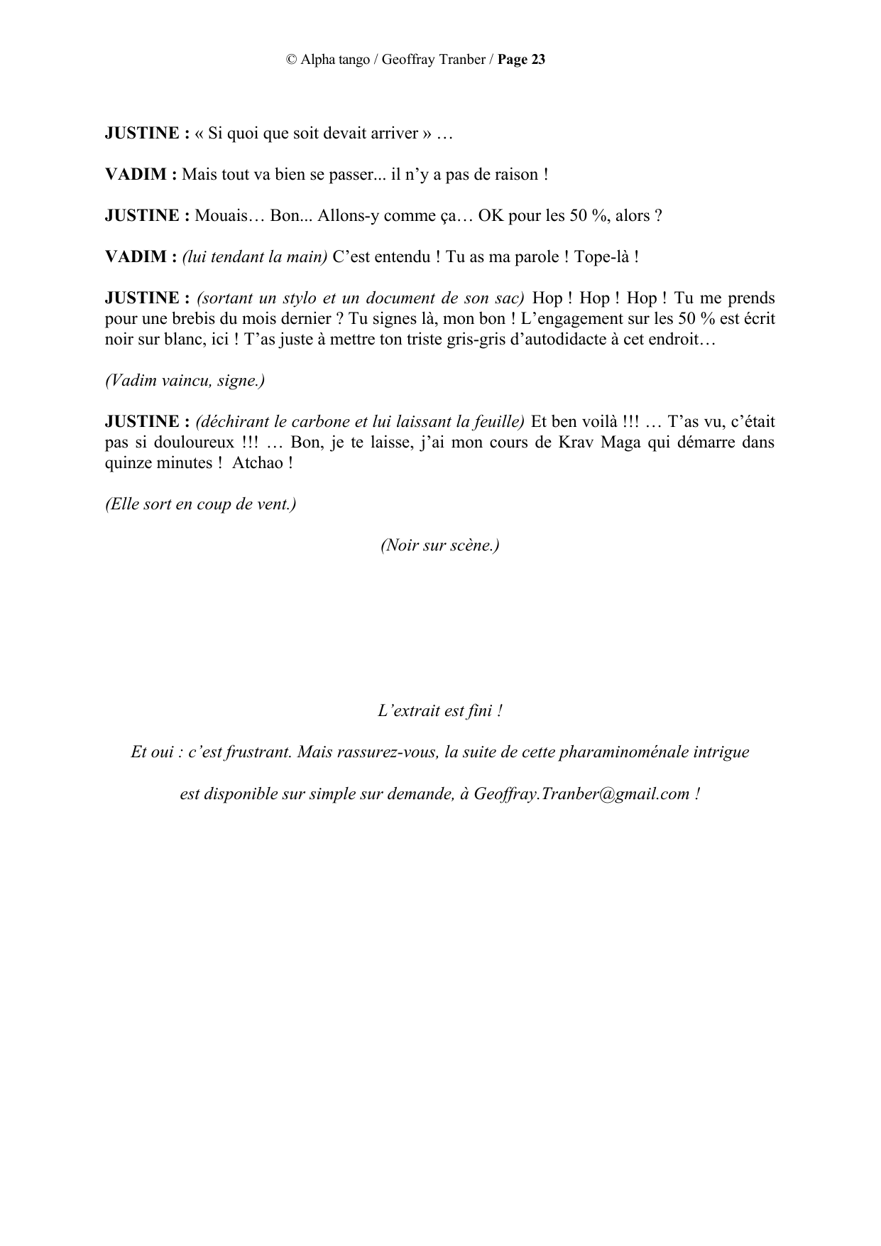 Alpha Tango - page du manuscrit 23 / 23