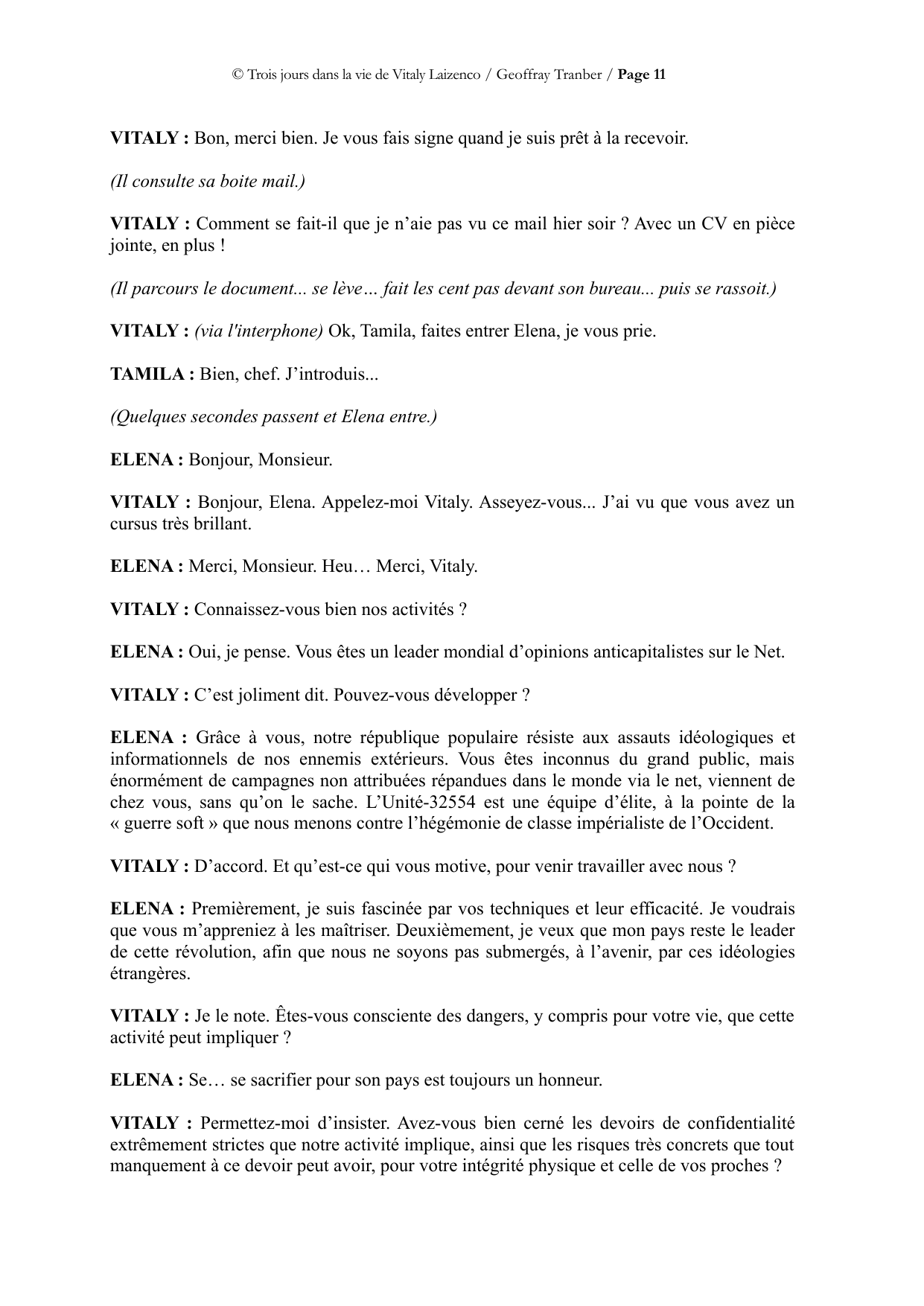 Trois jours dans la vie de Vitaly Laïzenco - page du manuscrit 11 / 34