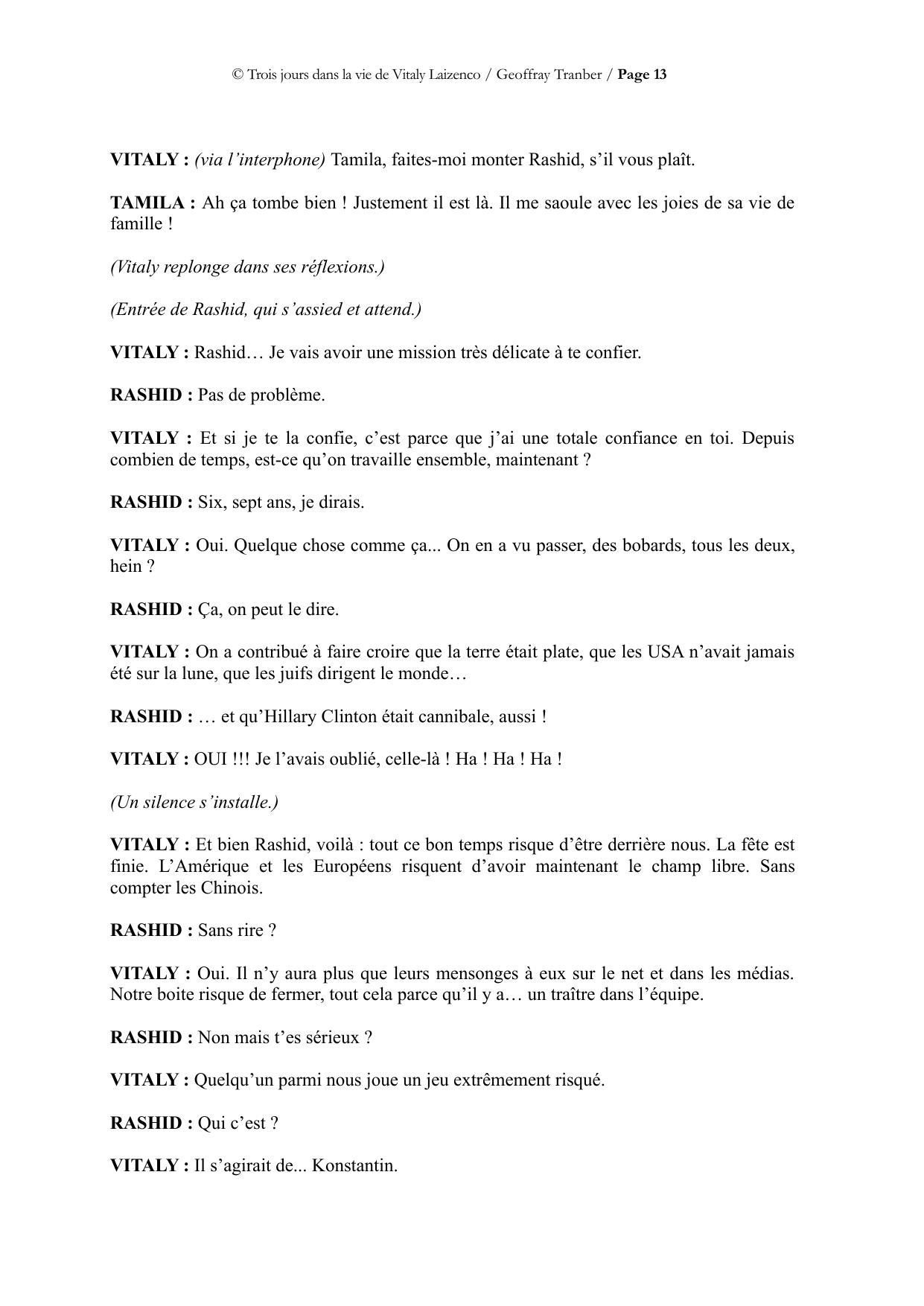 Trois jours dans la vie de Vitaly Laïzenco - page du manuscrit 13 / 34
