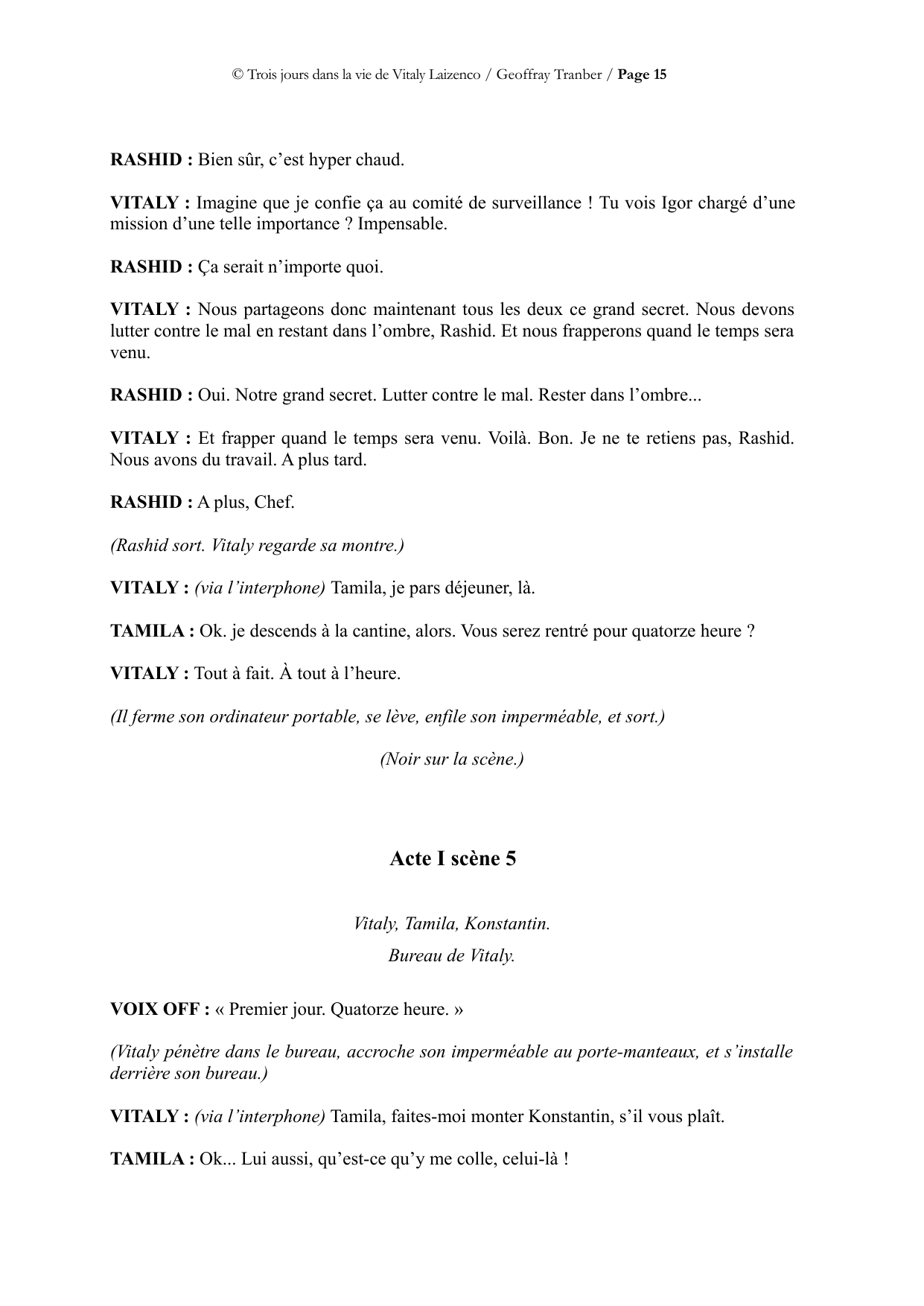 Trois jours dans la vie de Vitaly Laïzenco - page du manuscrit 15 / 34
