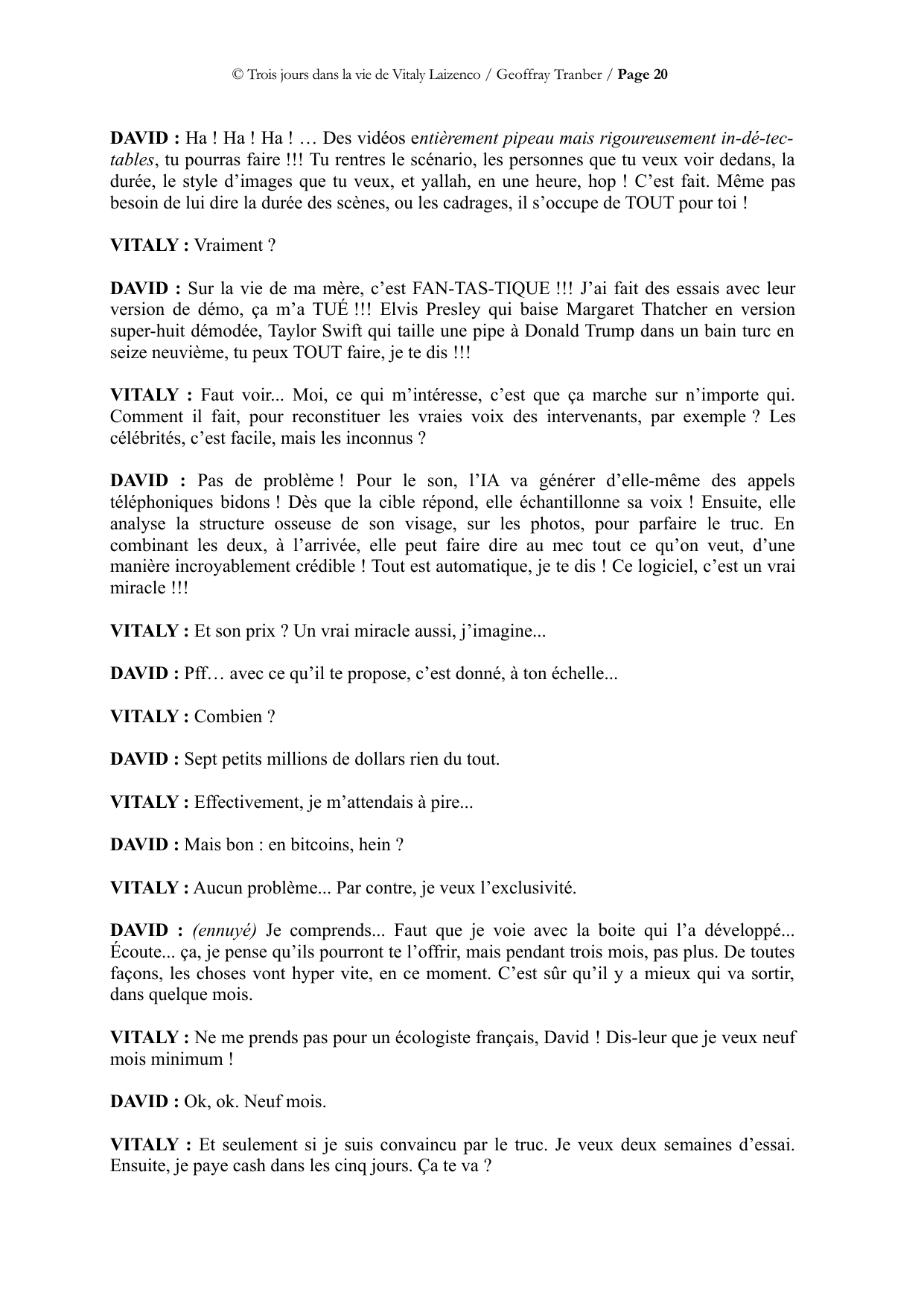 Trois jours dans la vie de Vitaly Laïzenco - page du manuscrit 20 / 34