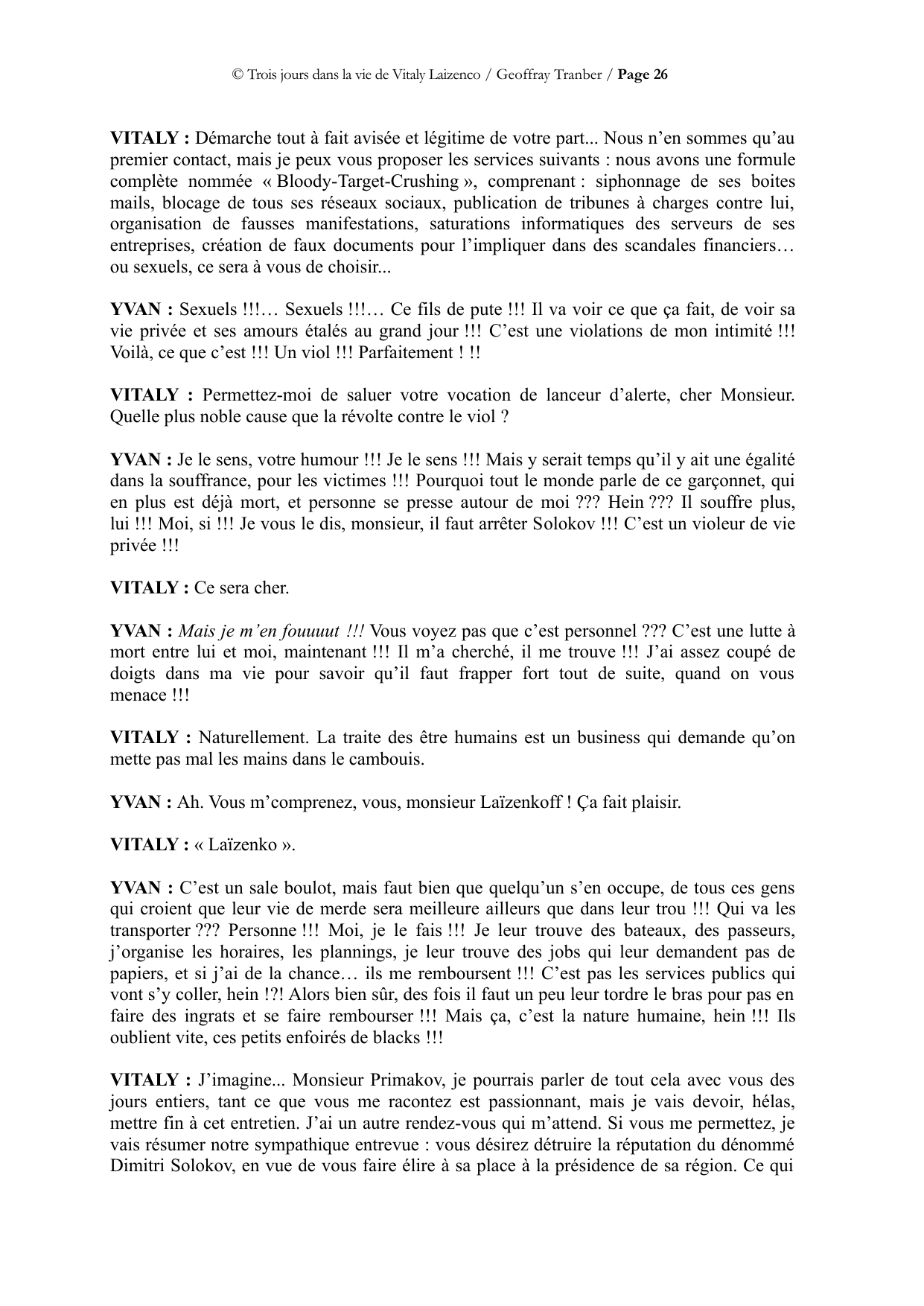 Trois jours dans la vie de Vitaly Laïzenco - page du manuscrit 26 / 34